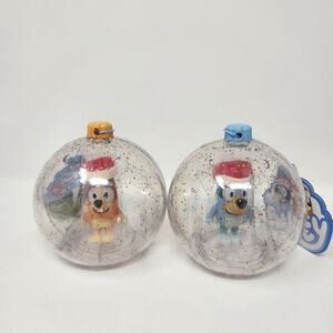 Bingo and Bluey Circle Christmas Ornaments